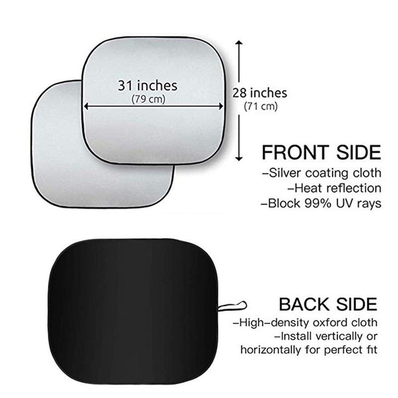 2 piece Car Windshield Sun Shade Foldable Front Windshield Shade Auto Sun Heat And UV Rays Blocker