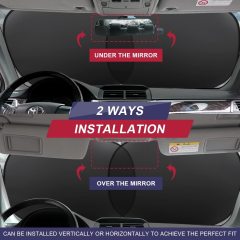 2 piece Car Windshield Sun Shade Foldable Front Windshield Shade Auto Sun Heat And UV Rays Blocker
