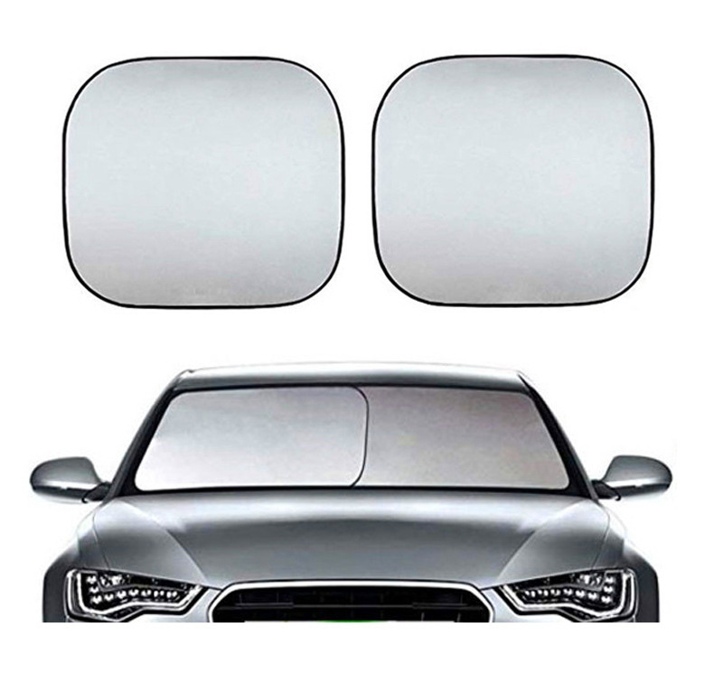 2 piece Car Windshield Sun Shade Foldable Front Windshield Shade Auto Sun Heat And UV Rays Blocker