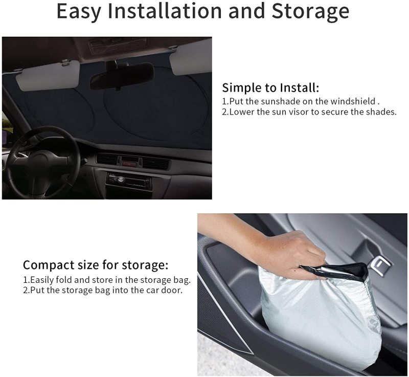 Truck Sun Shade for Windshield Front Truck Window Shade For Maximum UV Rays