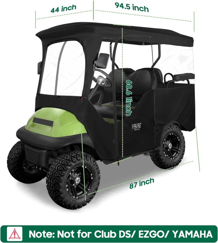 Heavy Duty Waterproof Golf Cart Enclosure 2-8 Passengers Golf Cart Rain Cover