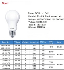 Able Cost-effective New ERP DOB 3-18W 185-265V E14/E27/B22 G45 A55 A60 A70 A80 Led Bulbs DOB Led Light Bulb