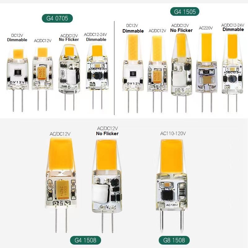 Able No Flicker 12V AC/DC 270Lm 2W Ra80 1508 COB G4 Led