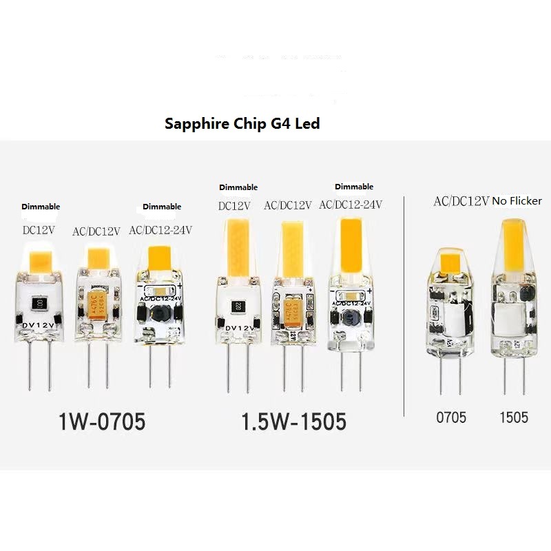 Able No Flicker 12V AC/DC 270Lm 2W Ra80 1508 COB G4 Led