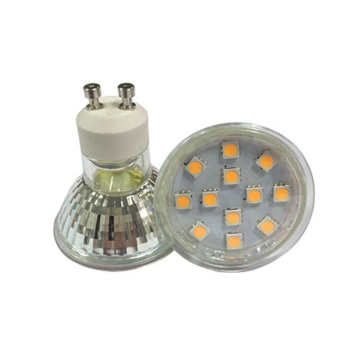 Able No Flicker Ra80 2W 12SMD 5050 220Lm Glass Bulb 10-30V DC GU10 Led Bulb