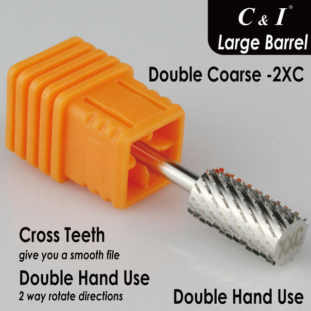 C & I Nail Drill Bits, Large & Straight Barrel, Flat Top, E File for Nail Drill Machine, to Quick Remove Nail Gels