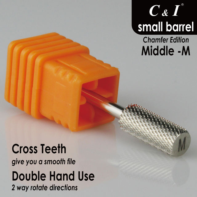 C & I Nail Drill Bits, Small & Straight Barrel,Flat Top, Chamfer Edition, E File for Nail Drill Machine, to Quick Remove Nail Gels