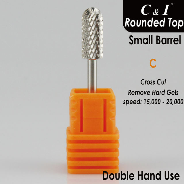 C & I Nail Drill Bits, Small Barrel & Rounded Top, Nail Drill File for Electric Nail Drill Machine, Professional Nail Tool to Quick Remove Gel Nails