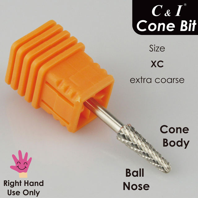 C & I Nail Drill Bit, Cone Bit, Rounded Top, Professional E File Replacement for Electric Nail Drill Machine, Nail Tool to Quick Remove Nail Gels & Dip Powder