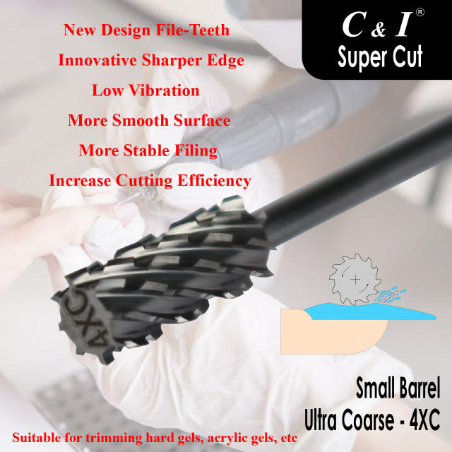 C & I Nail Drill Bit, Small Barrel, Super Cut Edition, Professional E File for Electric Nail Drill Machine, Good to Remove Super-Hard Nail Gels