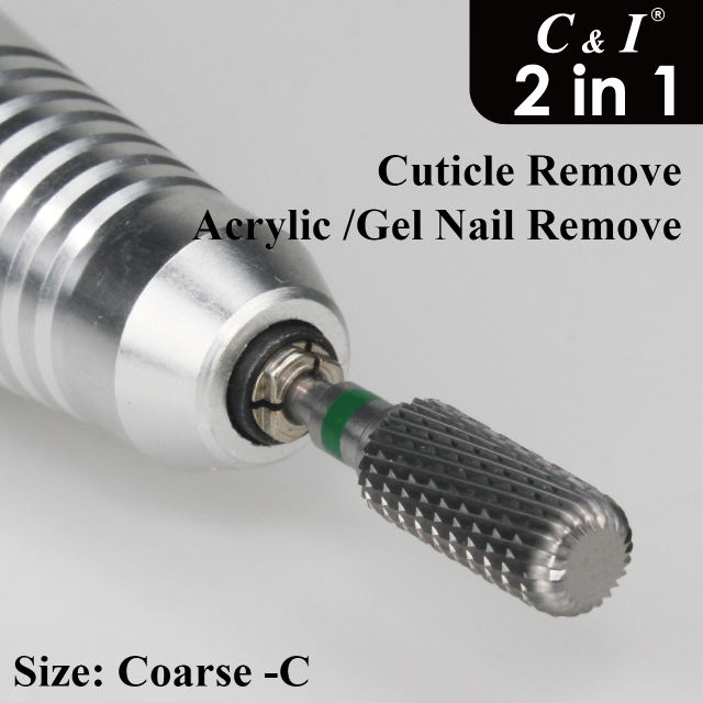 C & I Nail Drill 2 in 1 Round Corner Cylinder E-File for Electric Manicure Drill Machine Nail Files for Nail Techs to Make Cuticle Care and Nail Gel Remove
