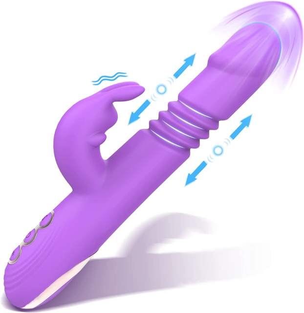 Thrusting Vibrator with Classic Bunny Ears - BOMBEX Willmar, Clitoralis Stimulator with Independent Motor, 9.8