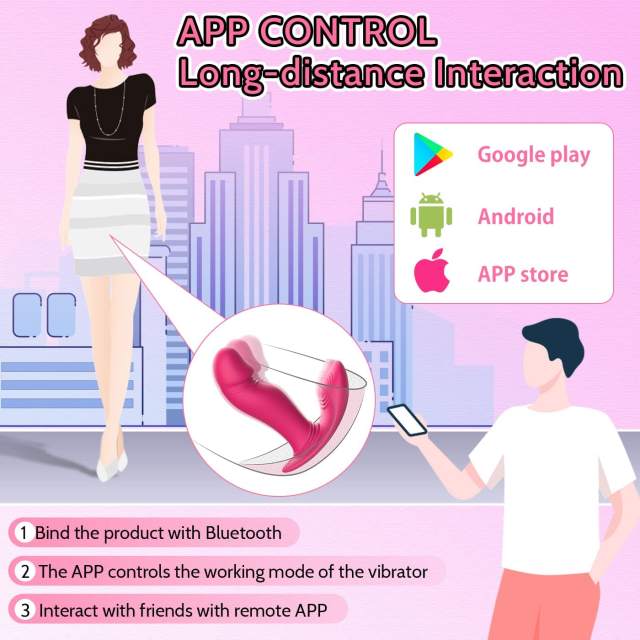 Vibrating & Wiggling Wearable Clitoral G Spot Vibrator for Women, Banenu APP Control Perfect-Fitted Butterfly Panty Vibrator Clitoris Anus Sex Stimulator Sex Toy, Rose Toy Vibrator, Sweet Interaction