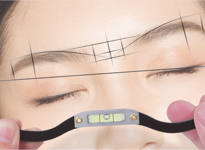 Microblading permanent makeup bow and arrow line ruler measuring eyebrow mapping rope pre ink pmu tattoo for mapping