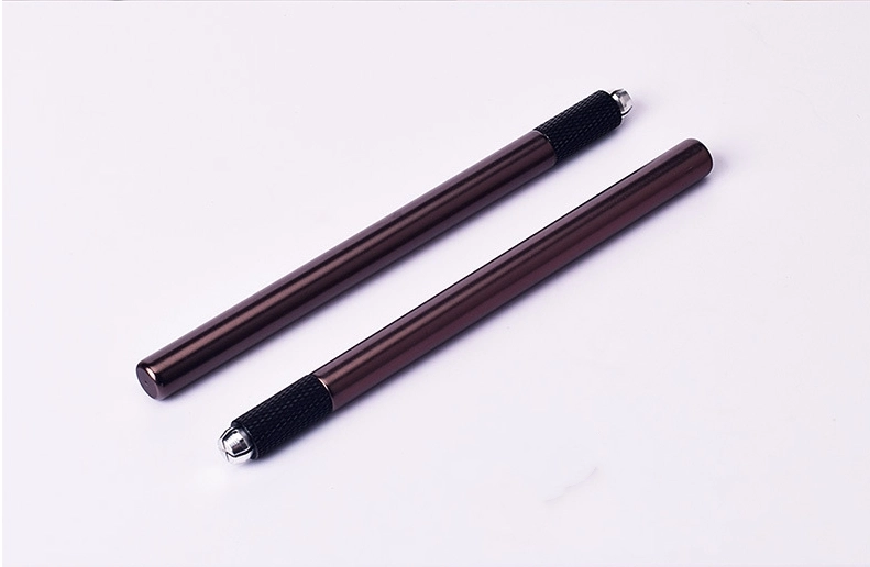 Brown Microblading Pens Single Sided Individually Wrapped Microblade Handle for Eyebrow Lip Eyeliner