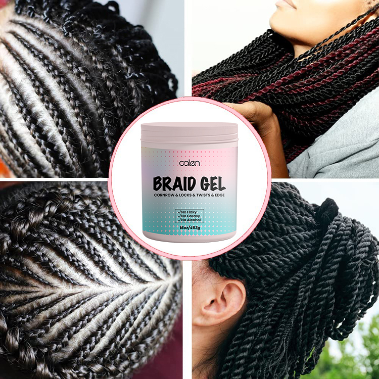 16oz Private Label Braiding Gel Salon Use Tames Frizz & Edges Extreme