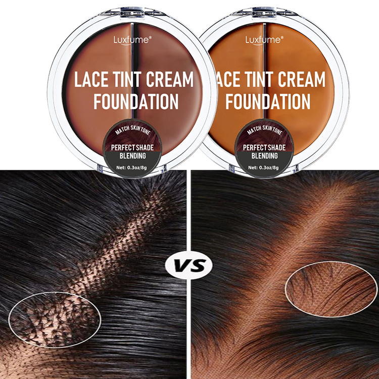 Lace Tint Cream Foundation: Conceal lace knots &amp; grids effortlessly for a scalp-like illusion.