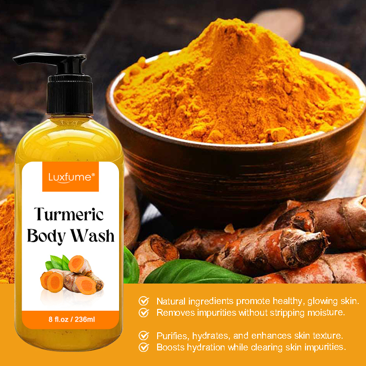 Skin Brightening Turmeric Kojic Body Wash Lotion For Acne And Dark Spots