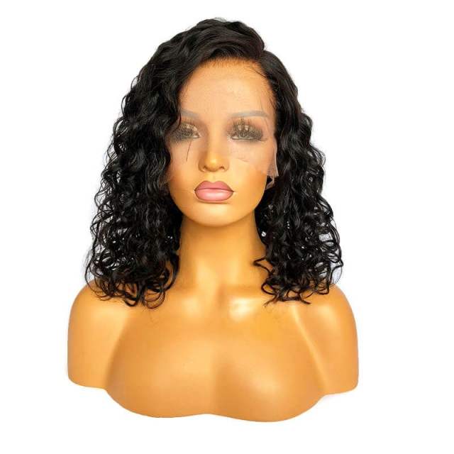 SHORT KINKY CURLY 13*4 BOB WIGS WITH BOUNCY CURLS 100% HUMAN HAIR