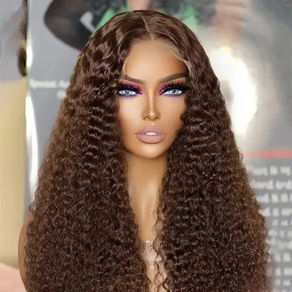 Chocolate Brown Long Curly Glueless 5x5 Closure Wig | Fall Hair Trends