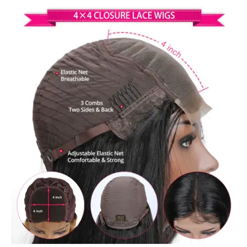 Big Loose Wave Glueless 4x4 Closure Wig | Elegant and Cute