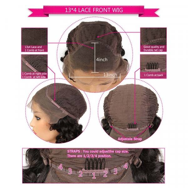 Customized Highlights Human Hair Body Wave 13x4 Lace Front Wigs Pre Plucked with Baby hair
