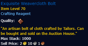 Exquisite Weavercloth Bolt (Tier 1 - Tier 3)