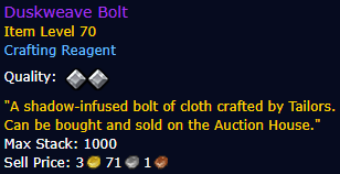 Duskweave Bolt (Tier 1 - Tier 3)