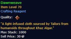 Dawnweave (Tier 1 ~ Tier 3)