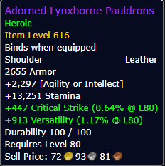 You will get the Adorned Lynxborne Pauldrons - Leather Shoulder by mail/face-to-face trade.