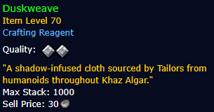 Duskweave (Tier 1 - Tier 3)