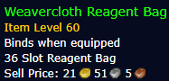 Weavercloth Reagent Bag