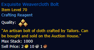 Exquisite Weavercloth Bolt (Tier 1 - Tier 3)