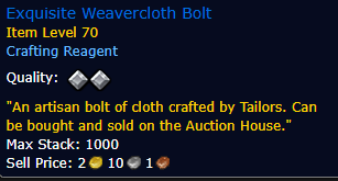 Exquisite Weavercloth Bolt (Tier 1 - Tier 3)
