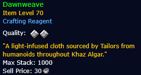 Dawnweave (Tier 1 ~ Tier 3)