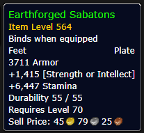Earthforged Sabatons Item Level 564