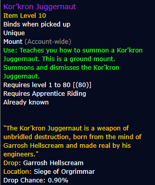 Kor'kron Juggernaut