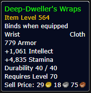 Deep-Dweller's Wraps Item Level 564