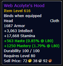 Web Acolyte's Hood - Cloth Head