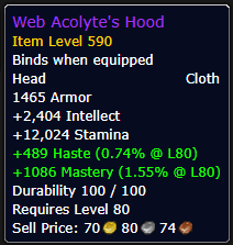 Web Acolyte's Hood - Cloth Head
