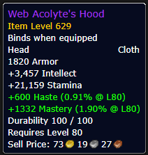 Web Acolyte's Hood - Cloth Head