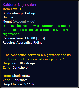 Kaldorei Nightsaber