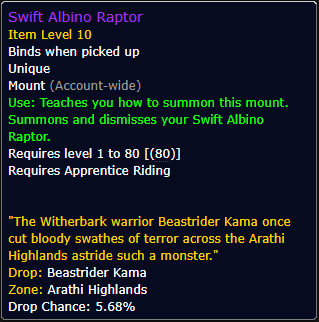 Swift Albino Raptor