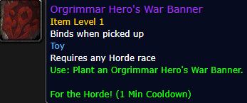 Orgrimmar Hero's War Banner