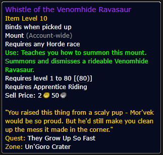 Whistle of the Venomhide Ravasaur