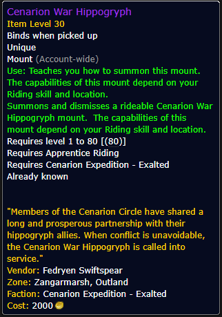 Cenarion War Hippogryph
