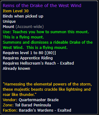 Reins of the Drake of the West Wind