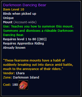 Darkmoon Dancing Bear
