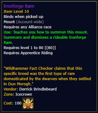 Ironforge Ram(Alliance)