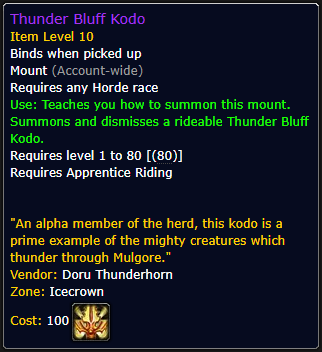 Thunder Bluff Kodo(Horde)